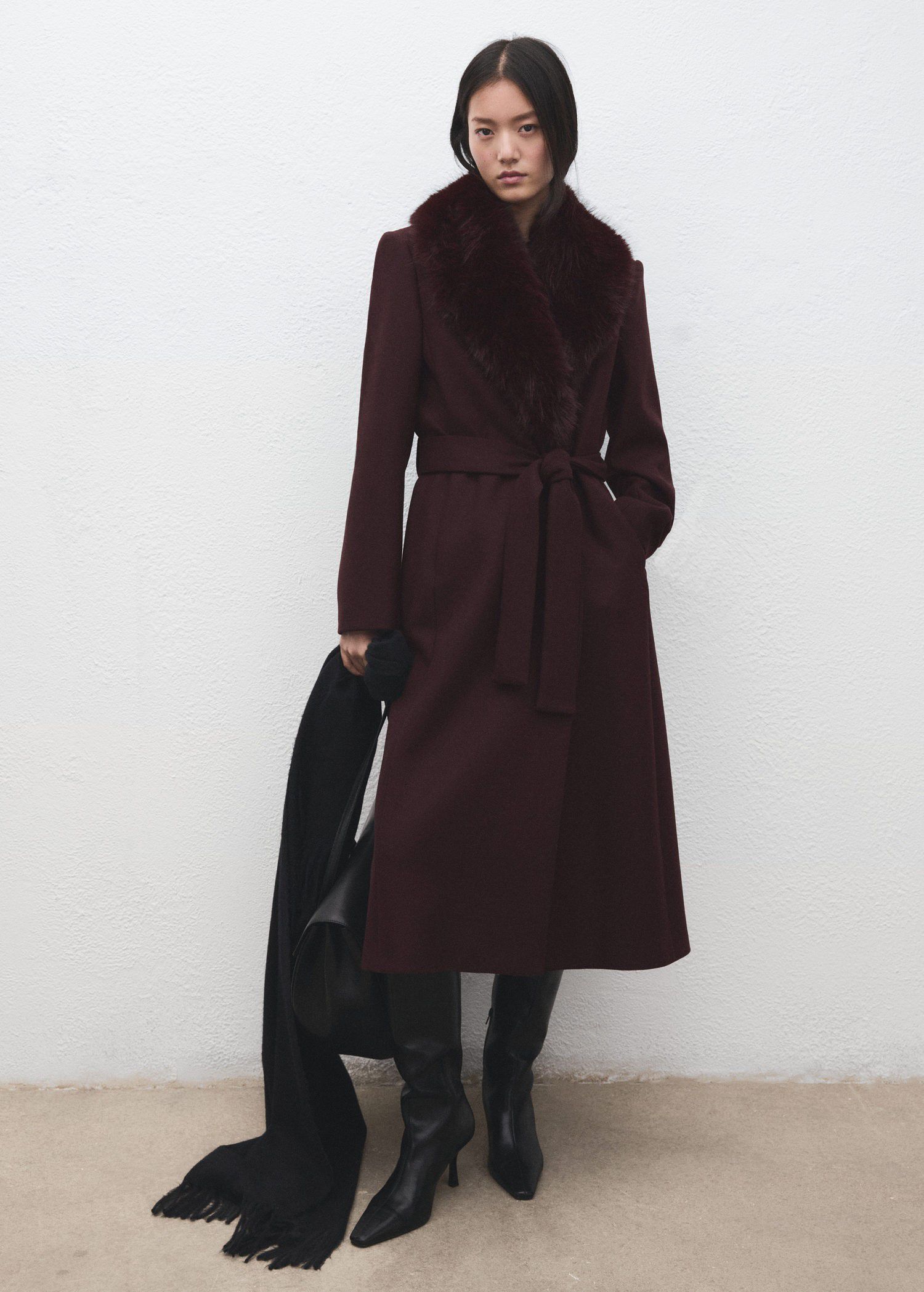 Manteco wool coat with fur collar