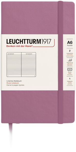 LT1917 Notesbog A6 Linjeret HC - Dusty Rose 372355