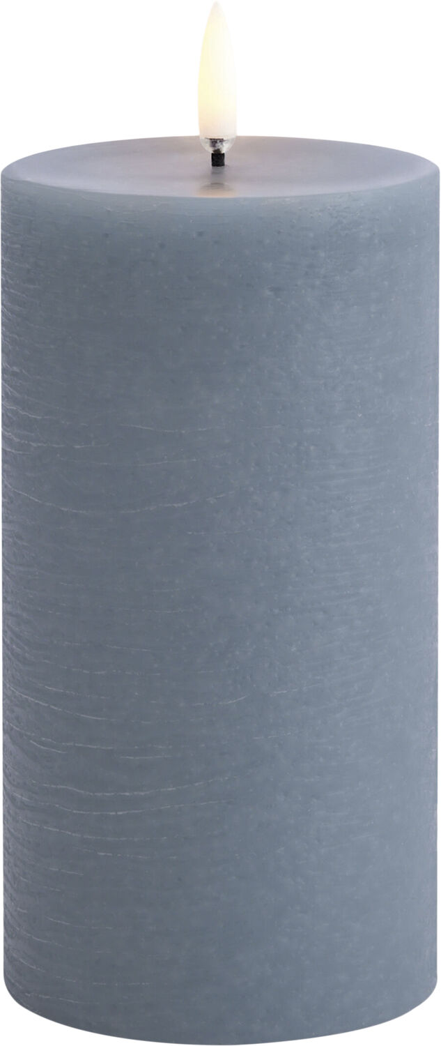 LED pillar candle, Hazy blue, Rustic, 7,8 x 15,2 cm 4/24