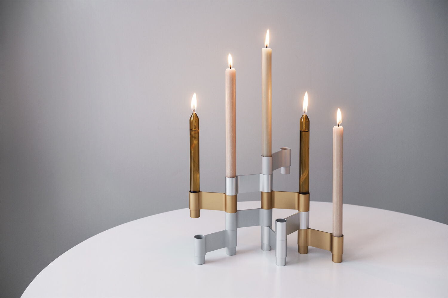 LINK, CANDLE HOLDER, POLISHED ALUMINIUM, 11060P