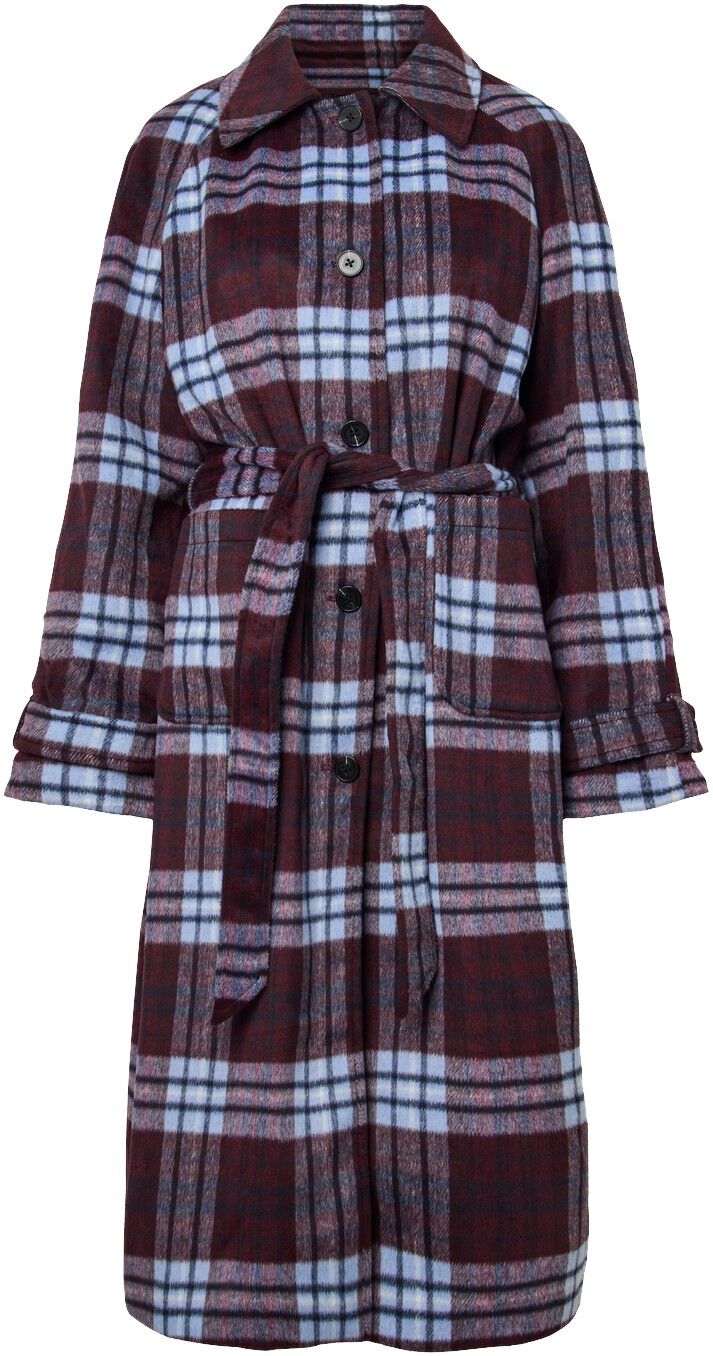 Pcaimee Check Coat W. Belt