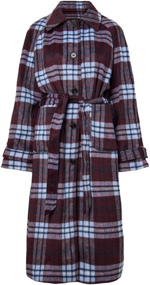 PCAIMEE CHECK COAT W. BELT