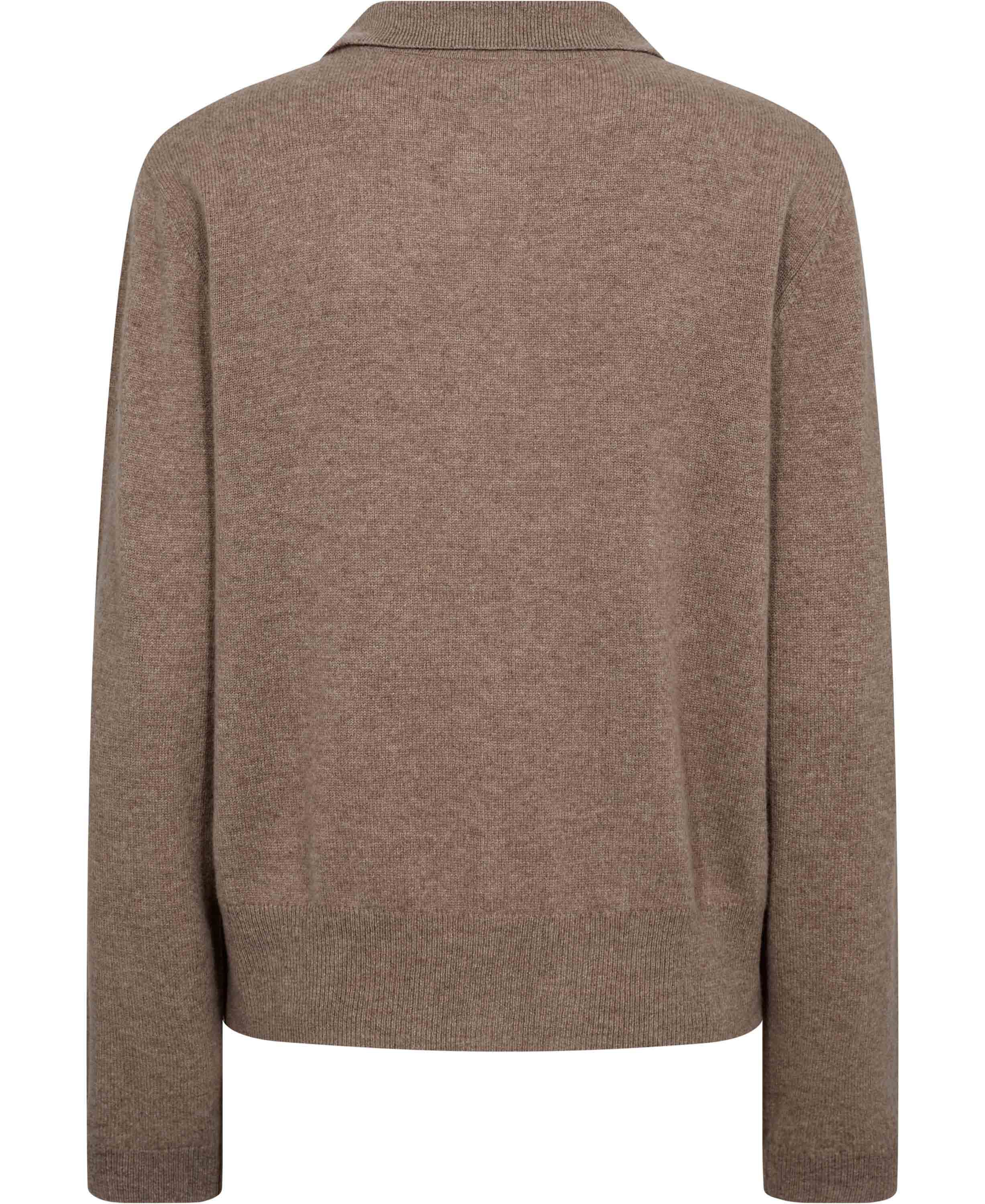 Mabel 15 Lang&aelig;rmede polo strikcardigan - 100% Cashmere