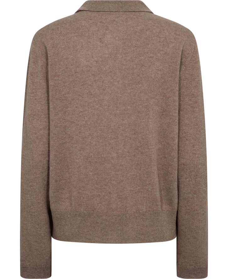 Mabel 15 Langærmede polo strikcardigan - 100% Cashmere