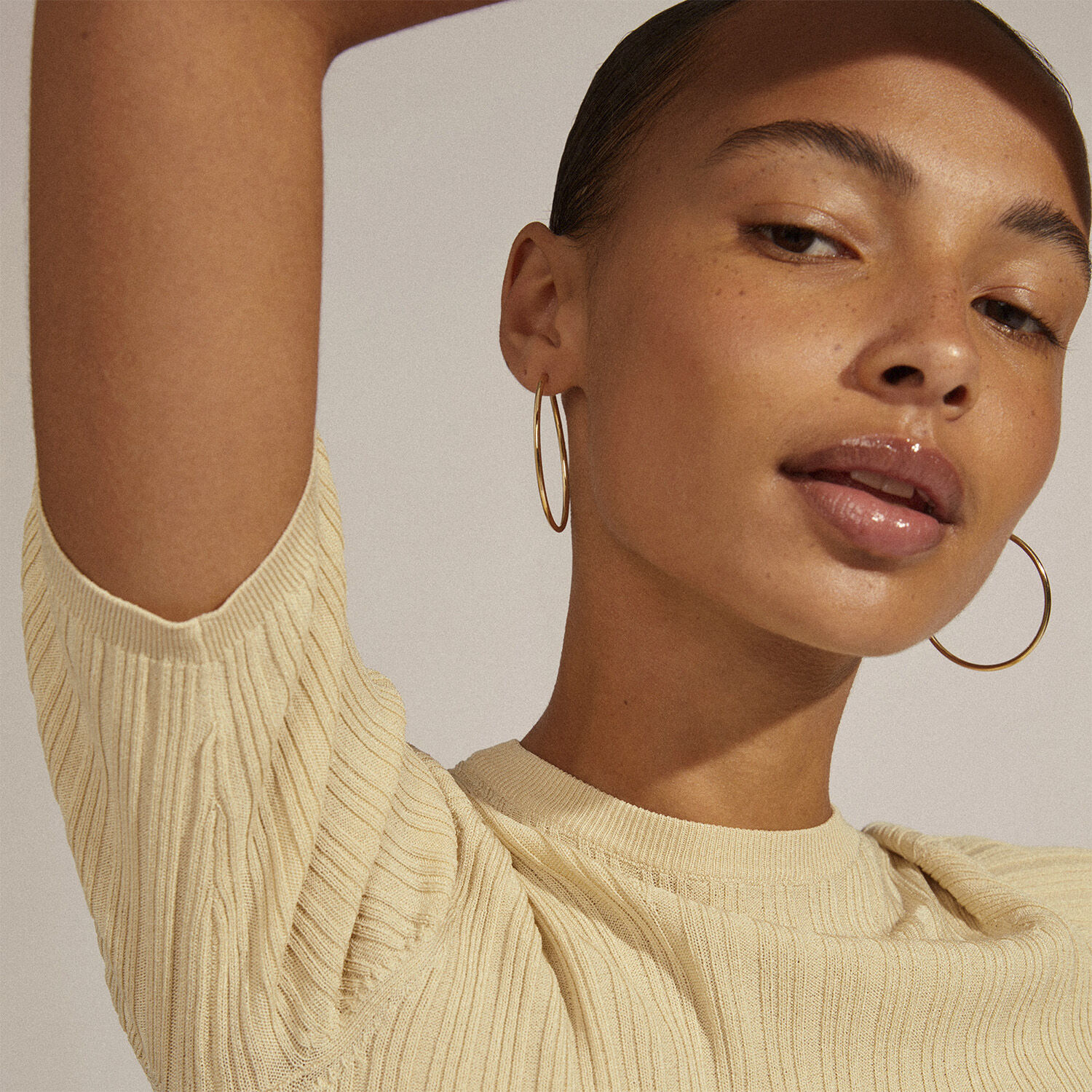 APRIL recycled medium hoop &oslash;reringe guldbelagt