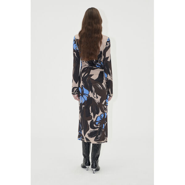Gathered Long Sleeve Midi Dress, 2244 Stocking Jersey