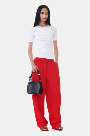 Light Twill Suiting Relaxed Pleated