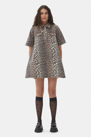Print Denim Mini Dress