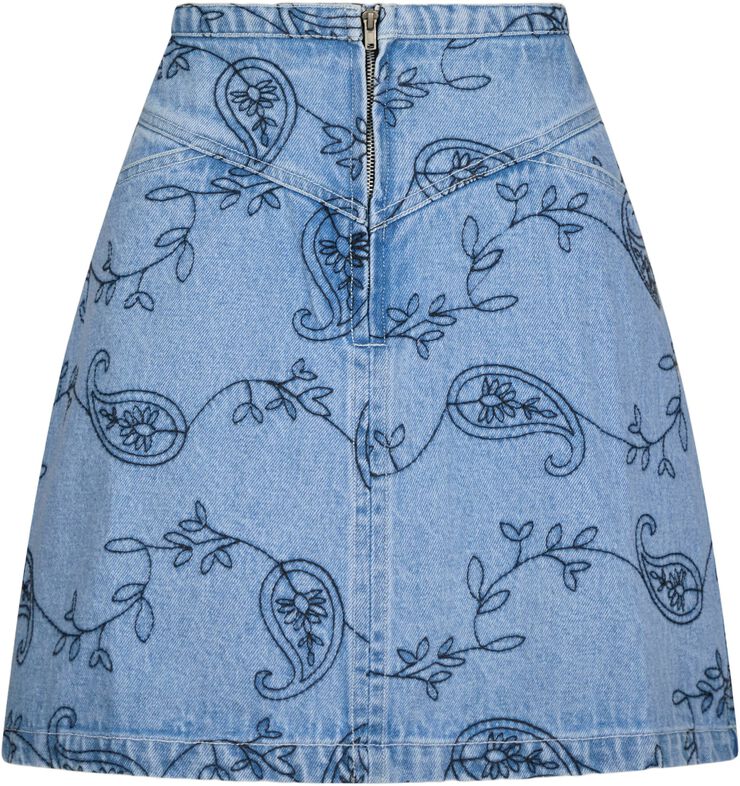 Gabani Embroidery Denim Skirt