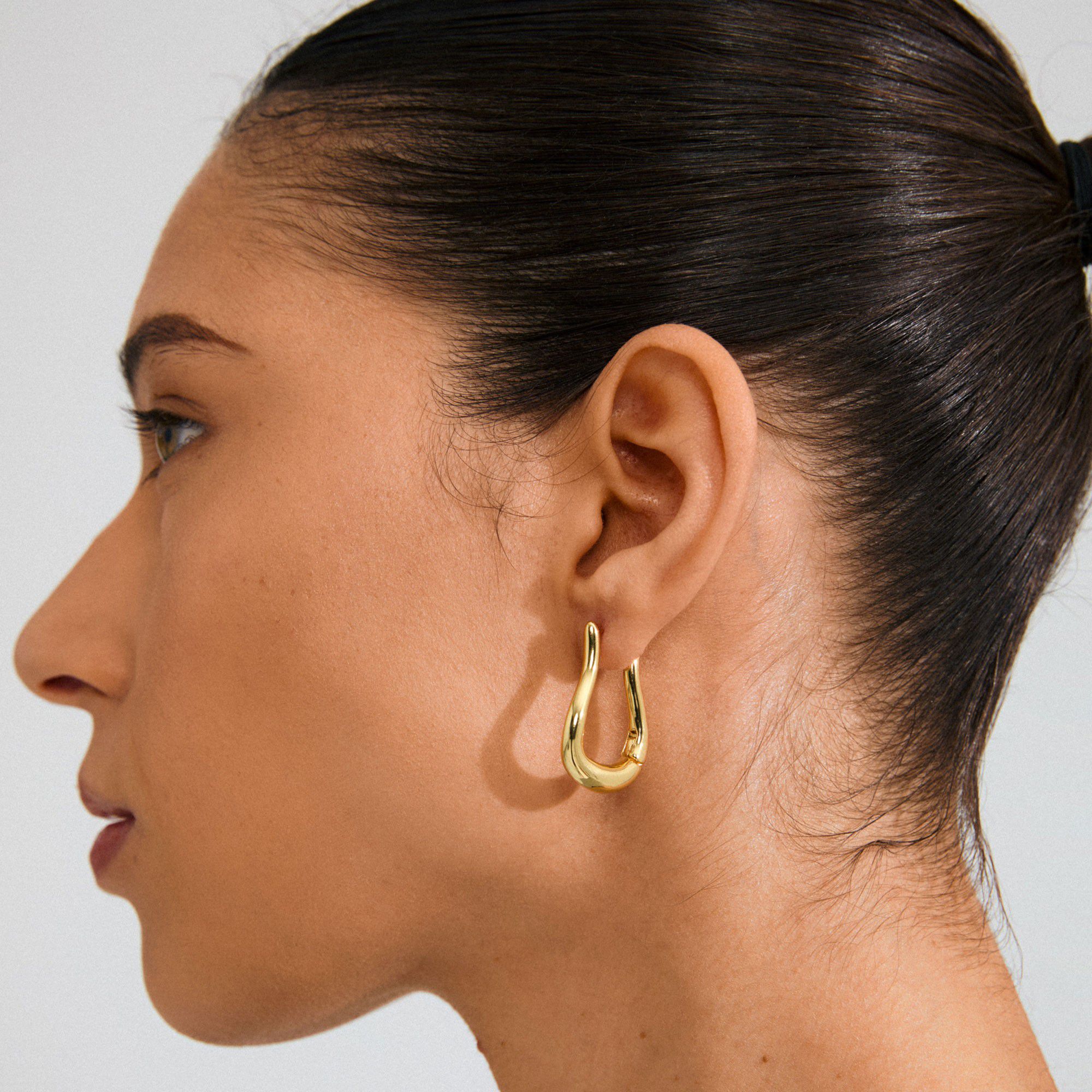 UNFOLD hoops gold-plated
