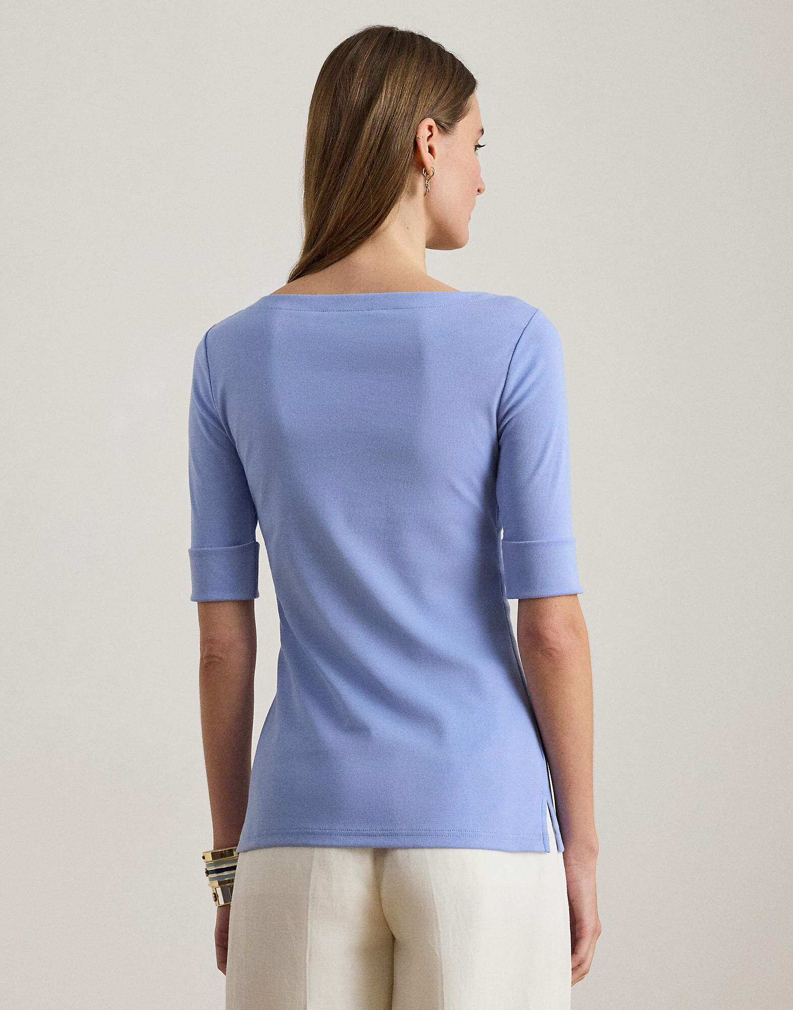 Stretch Cotton Boatneck Tee