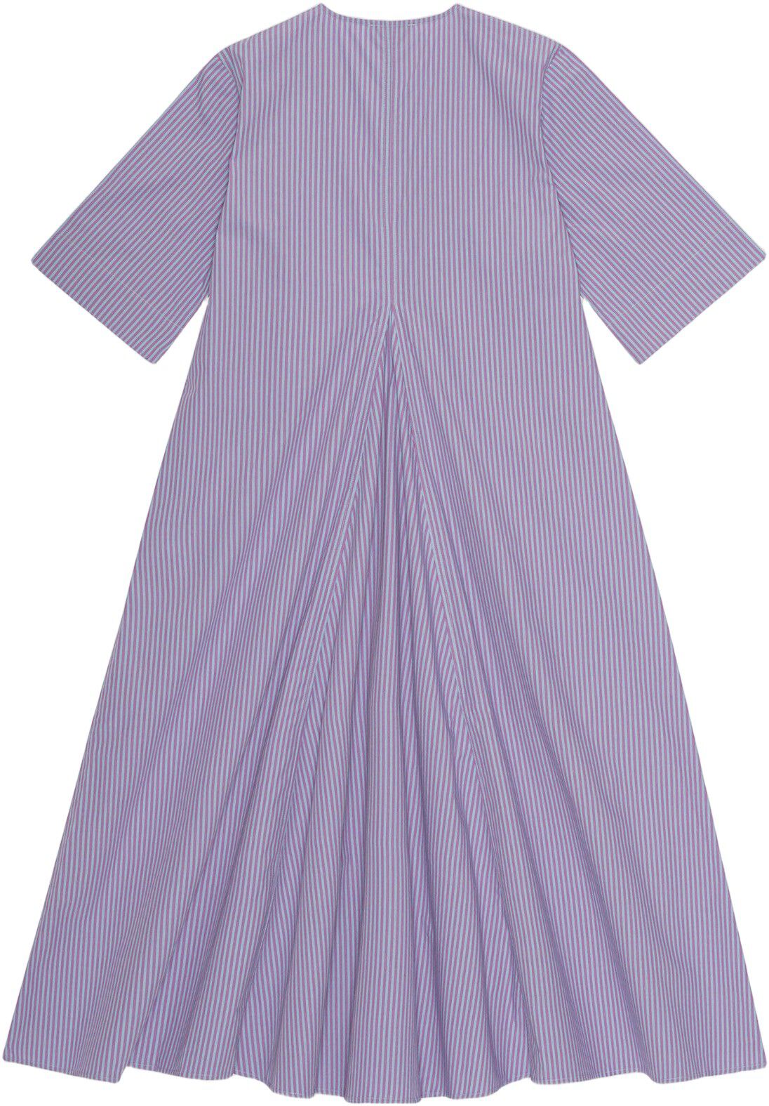 Stripe Cotton V-Neck Maxi Dress