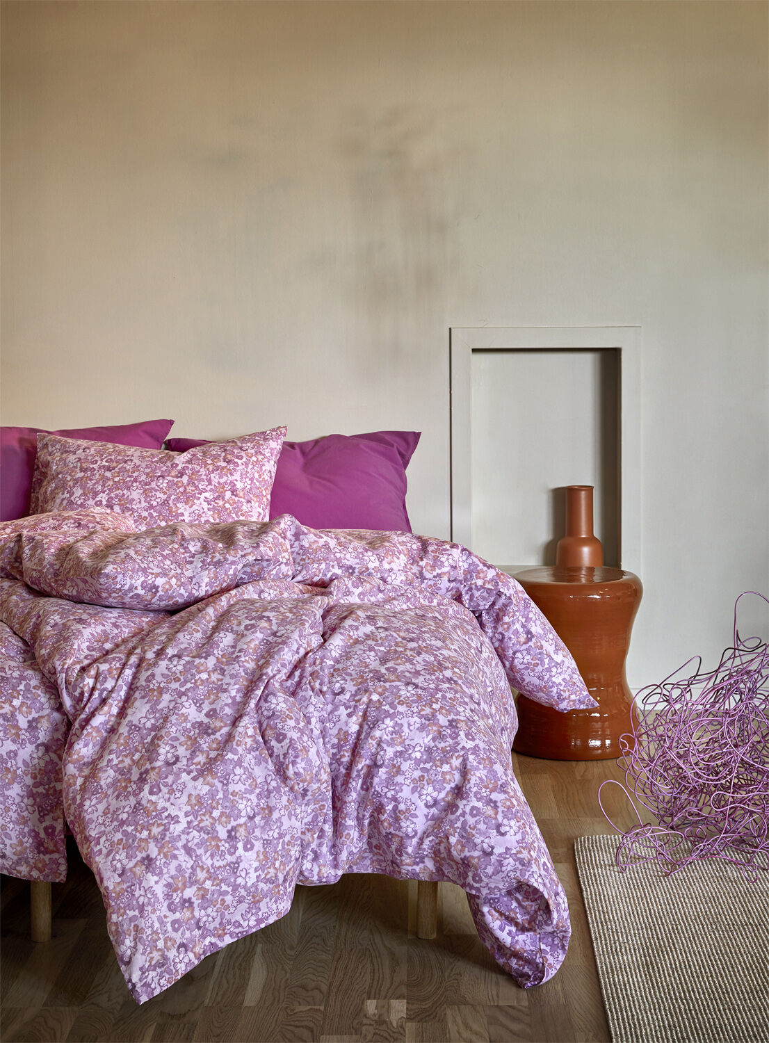 Mynte 2-delt senges&aelig;t pink