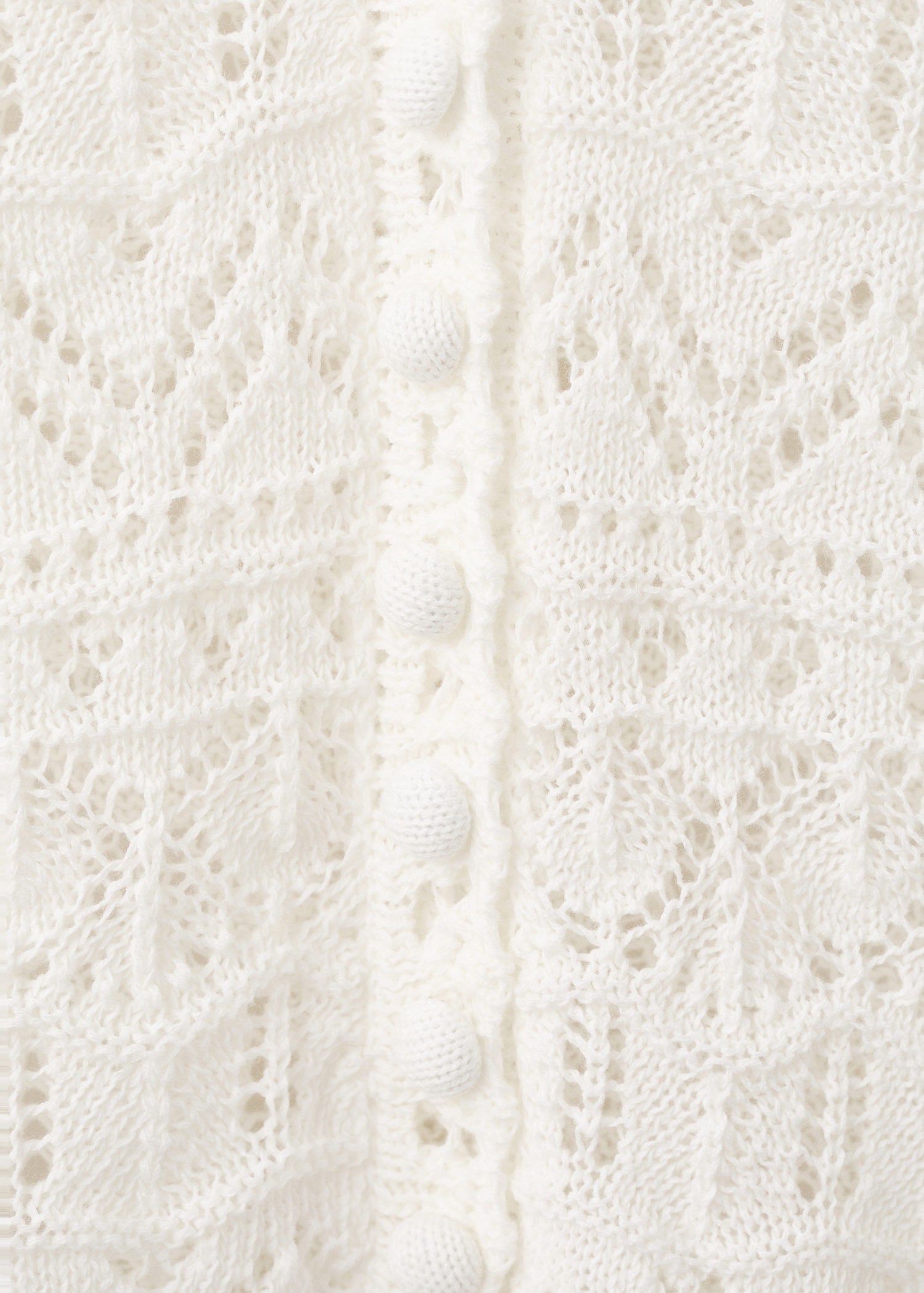 Short-sleeve openwork knit cardigan