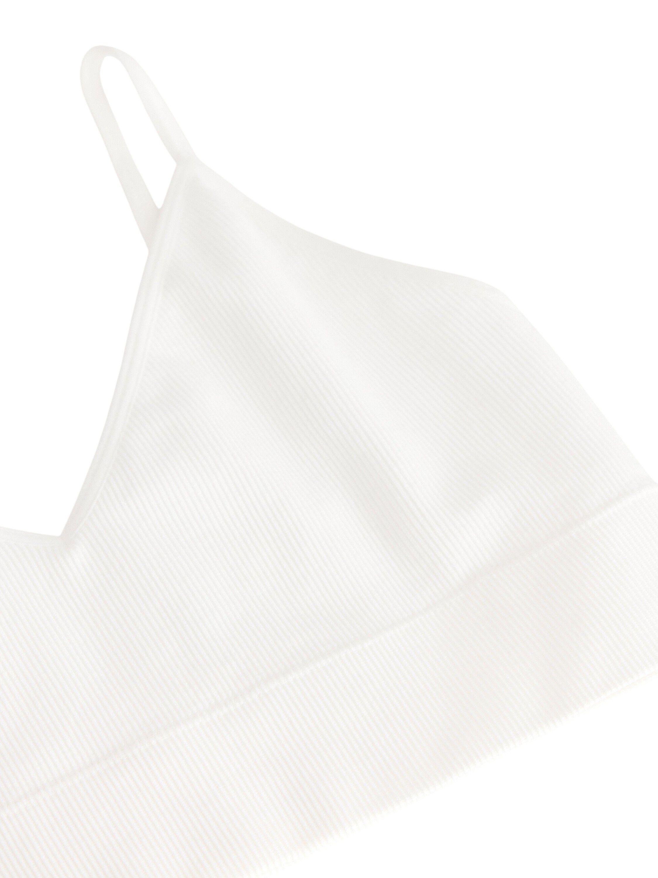 Bl&oslash;d ribbet bh uden s&oslash;mme med v-halsudsk&aelig;ring