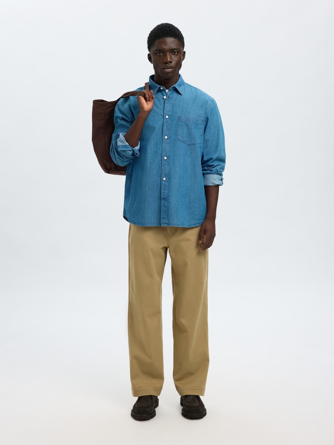 SLHREGCARLO DENIM LS SHIRT NOOS