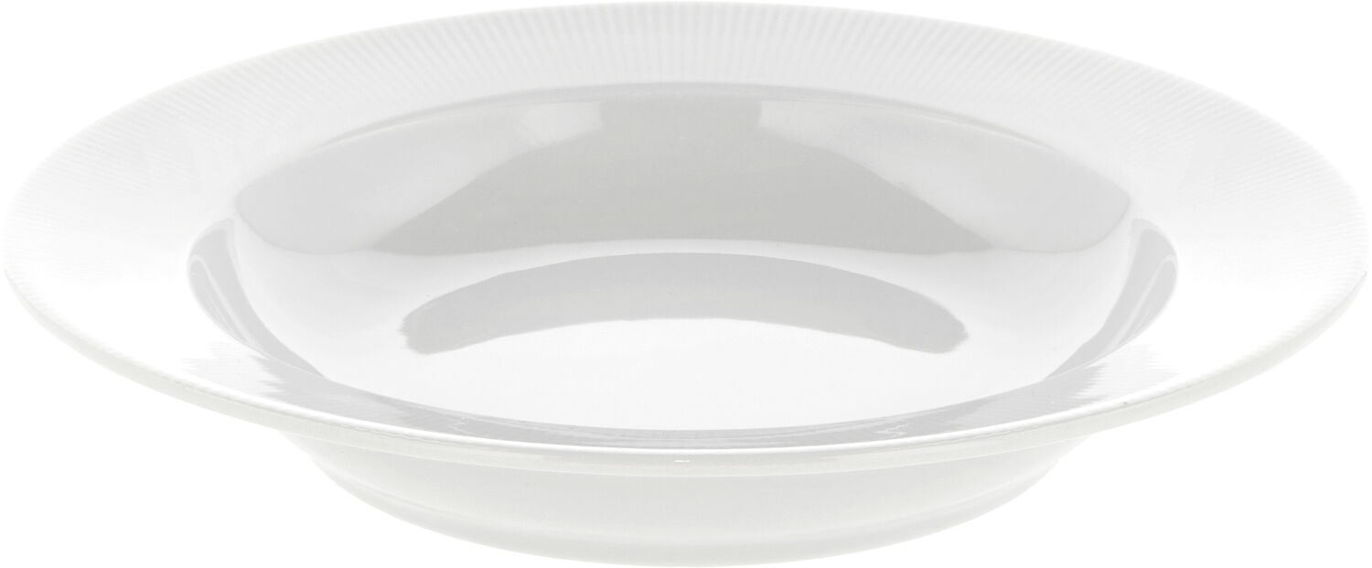 Tallerken dyb med fane Eventail 22 cm Hvid