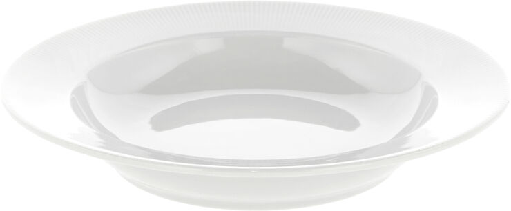 Tallerken dyb med fane Eventail 22 cm Hvid