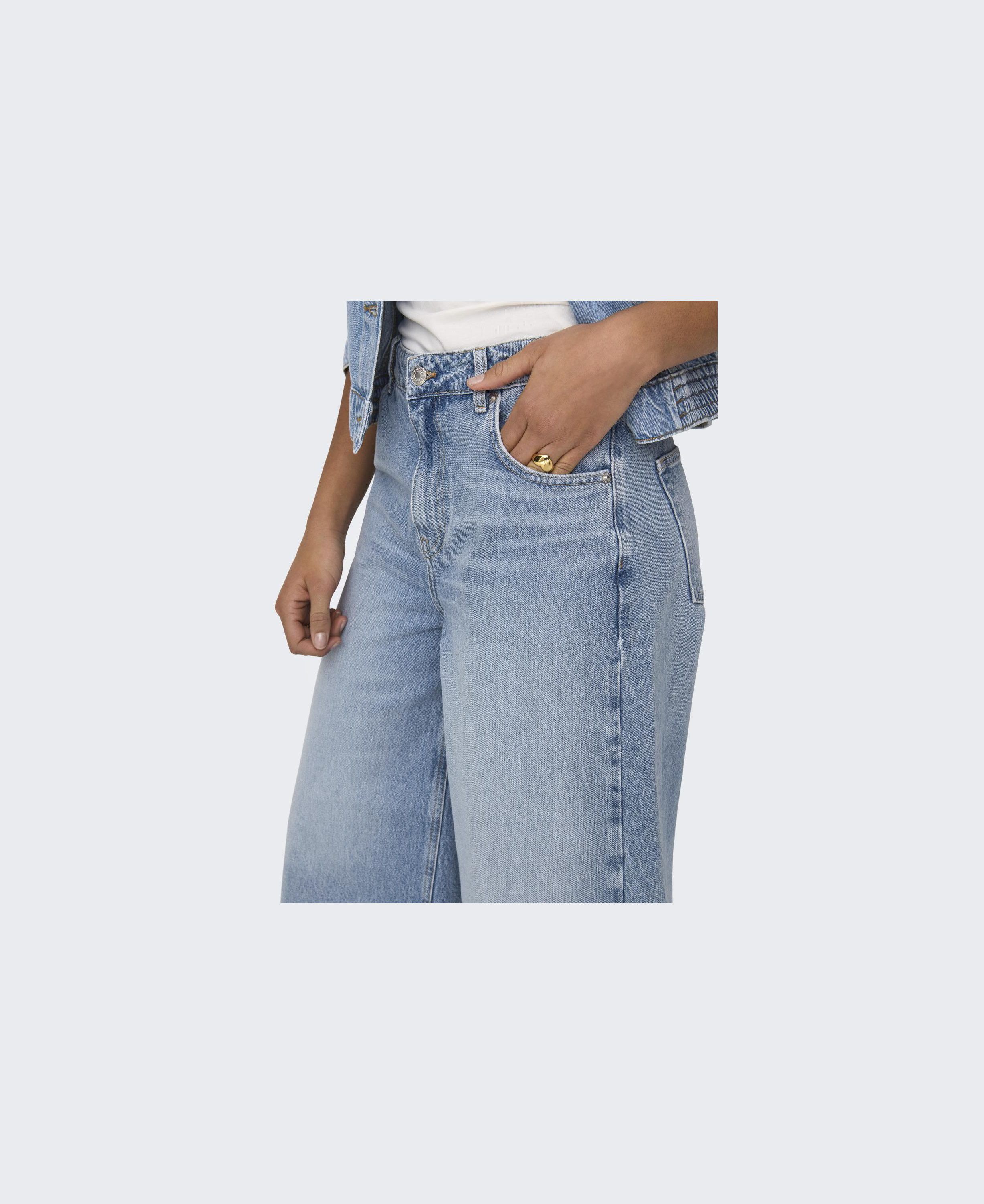 ONLHOPE HW WIDE LONG SHORTS DNM