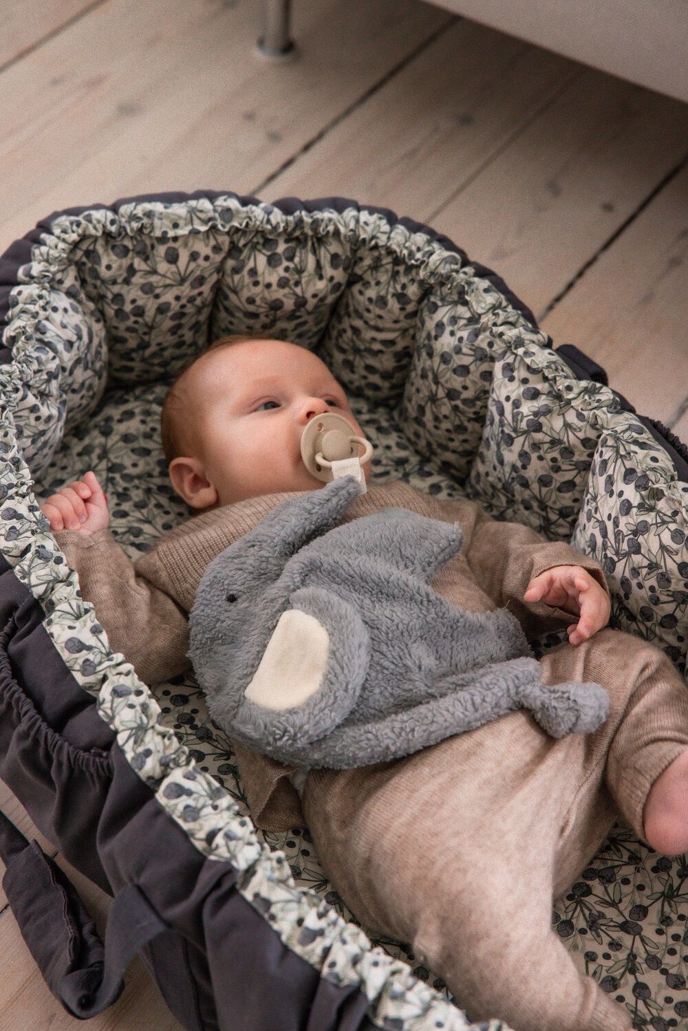 Sebra 3-i-1 Babynest, blue olive