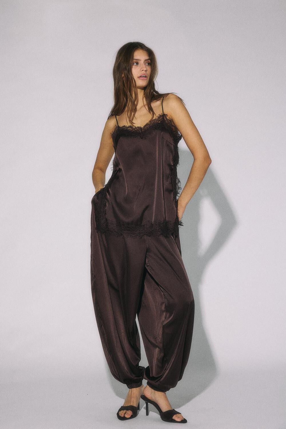 Nmlouise Mw Satin Balloon Pant Wvn