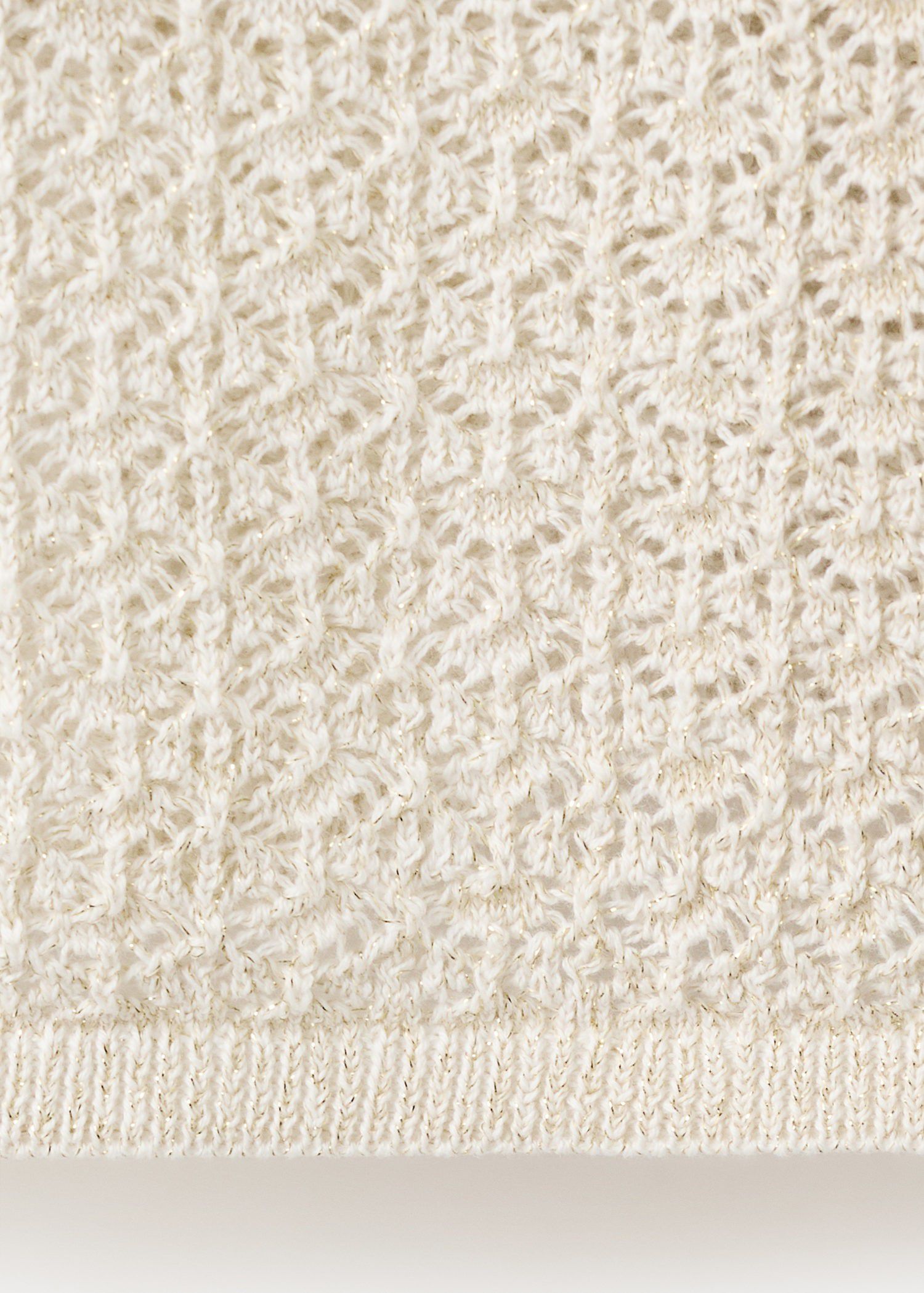 Openwork lurex knit sweater