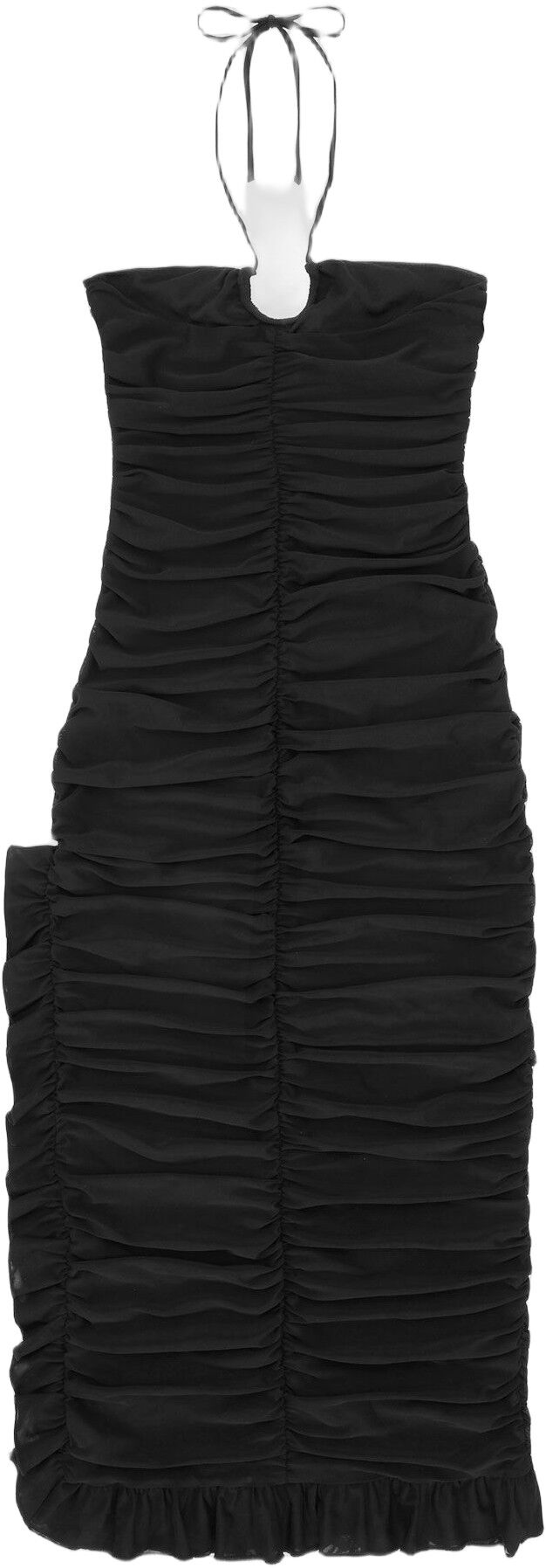 Mesh Halterneck Gather Dress