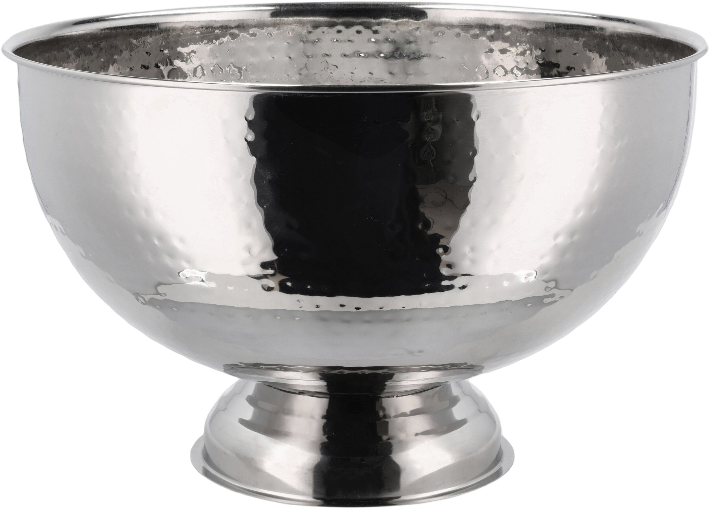 Champagnebowle 38 cm hamret blank st&aring;l