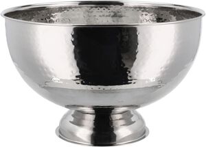Champagnebowle 38 cm hamret blank stål