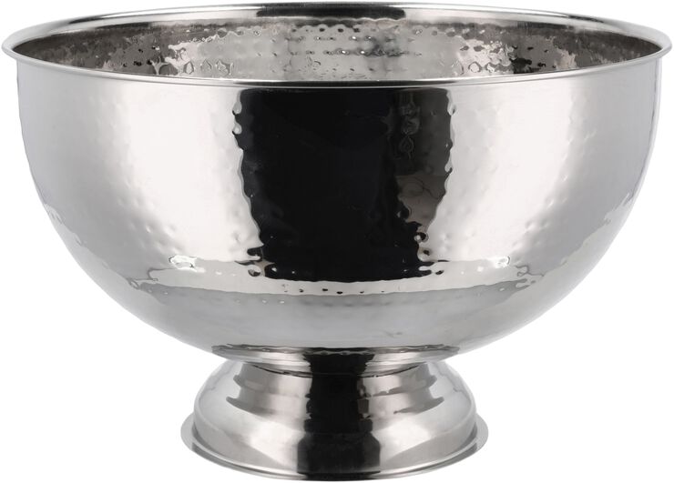 Champagnebowle 38 cm hamret blank stål
