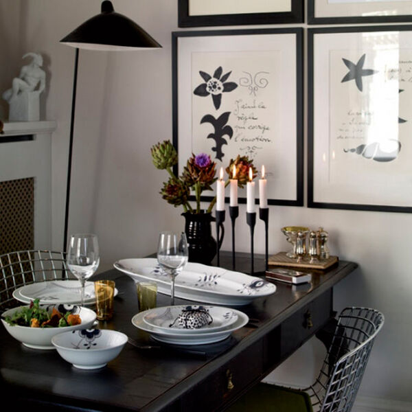 Sort Mega Riflet 22 cm. tallerken