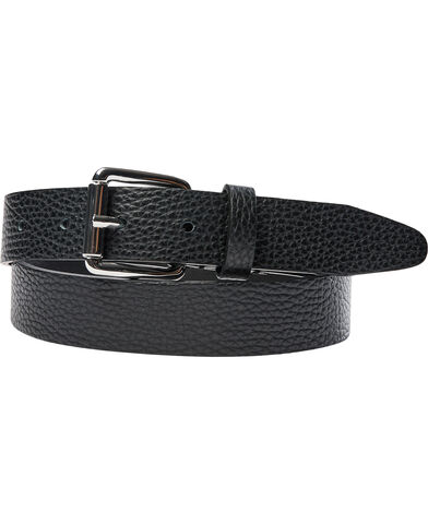 Simple Belt - Black leather w/ silver