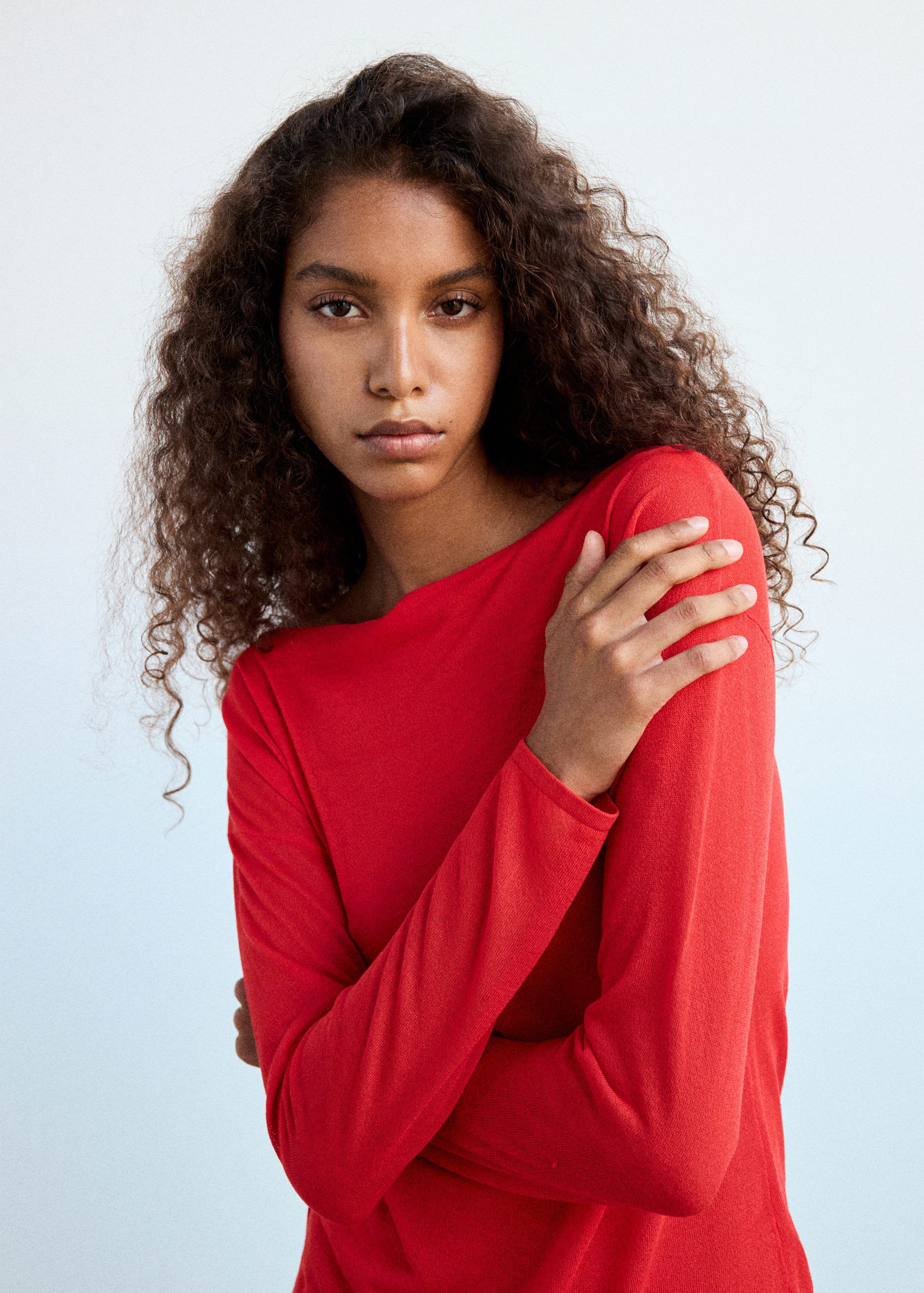 Fine knit bow jumper