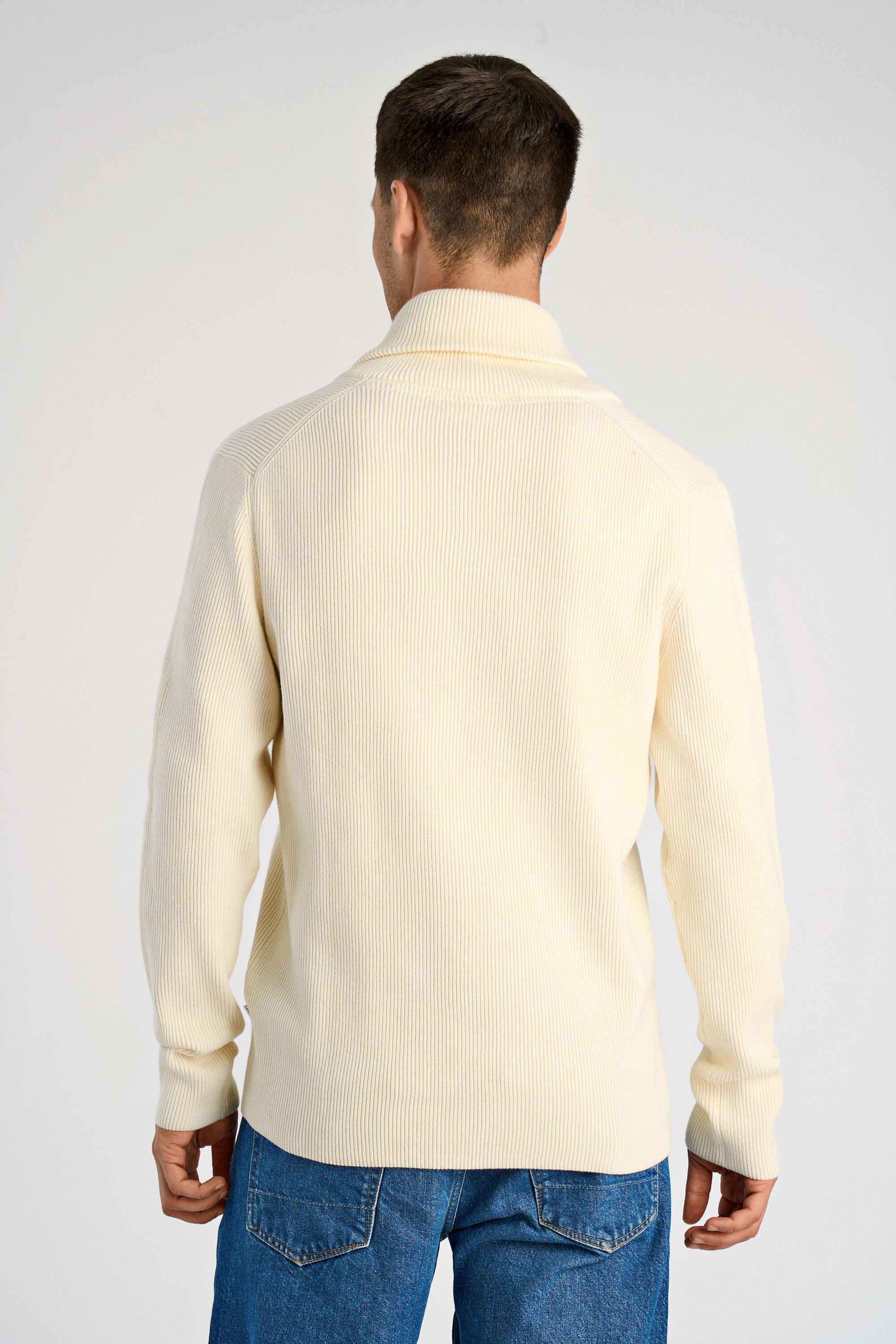 Shawl collar rib knit