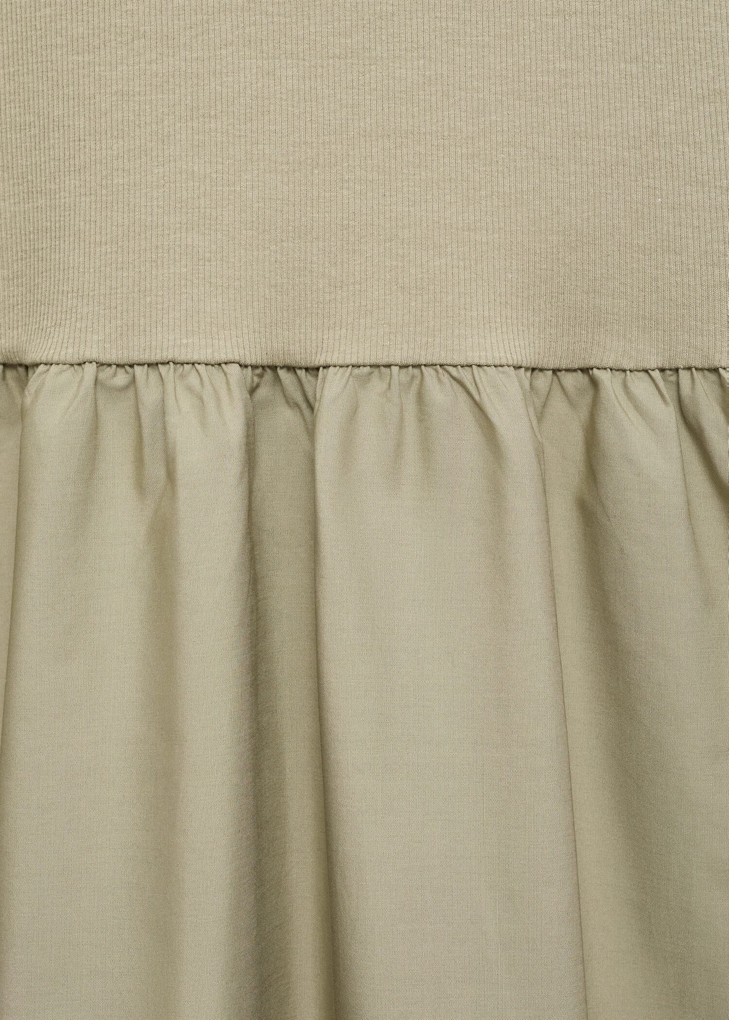 Flared dress in combined fabric