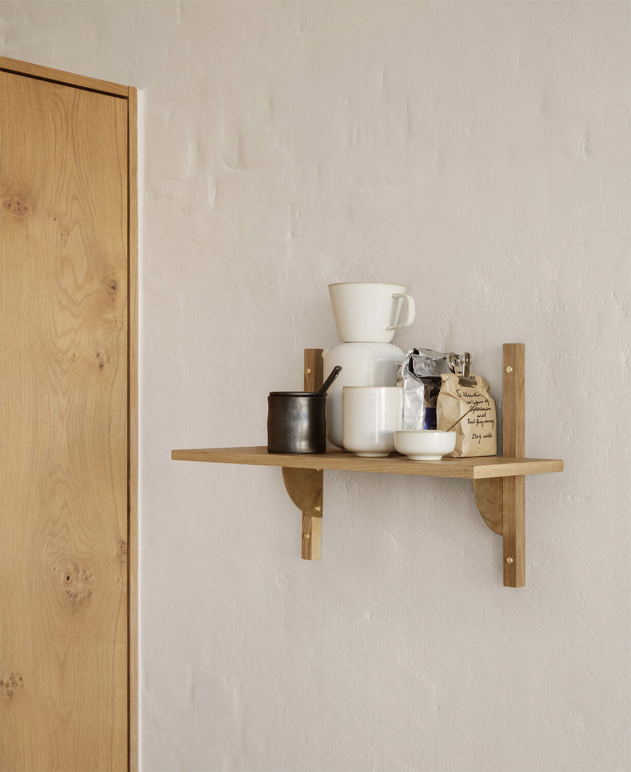 Sector Shelf S/N - Oak - Brass