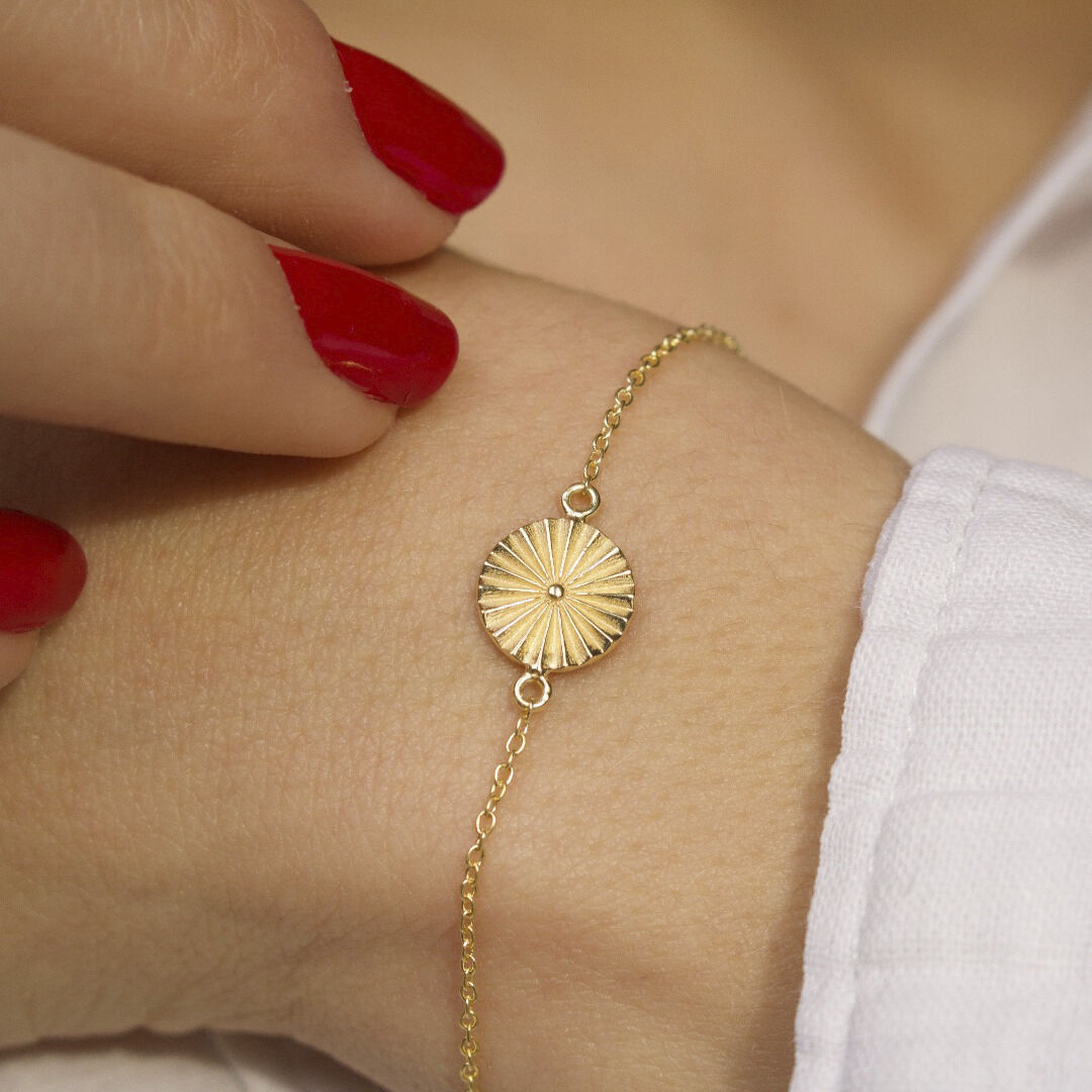 Wheel bracelet VERMEIL (925 Sterling silver gold plated 2. 5 micron)
