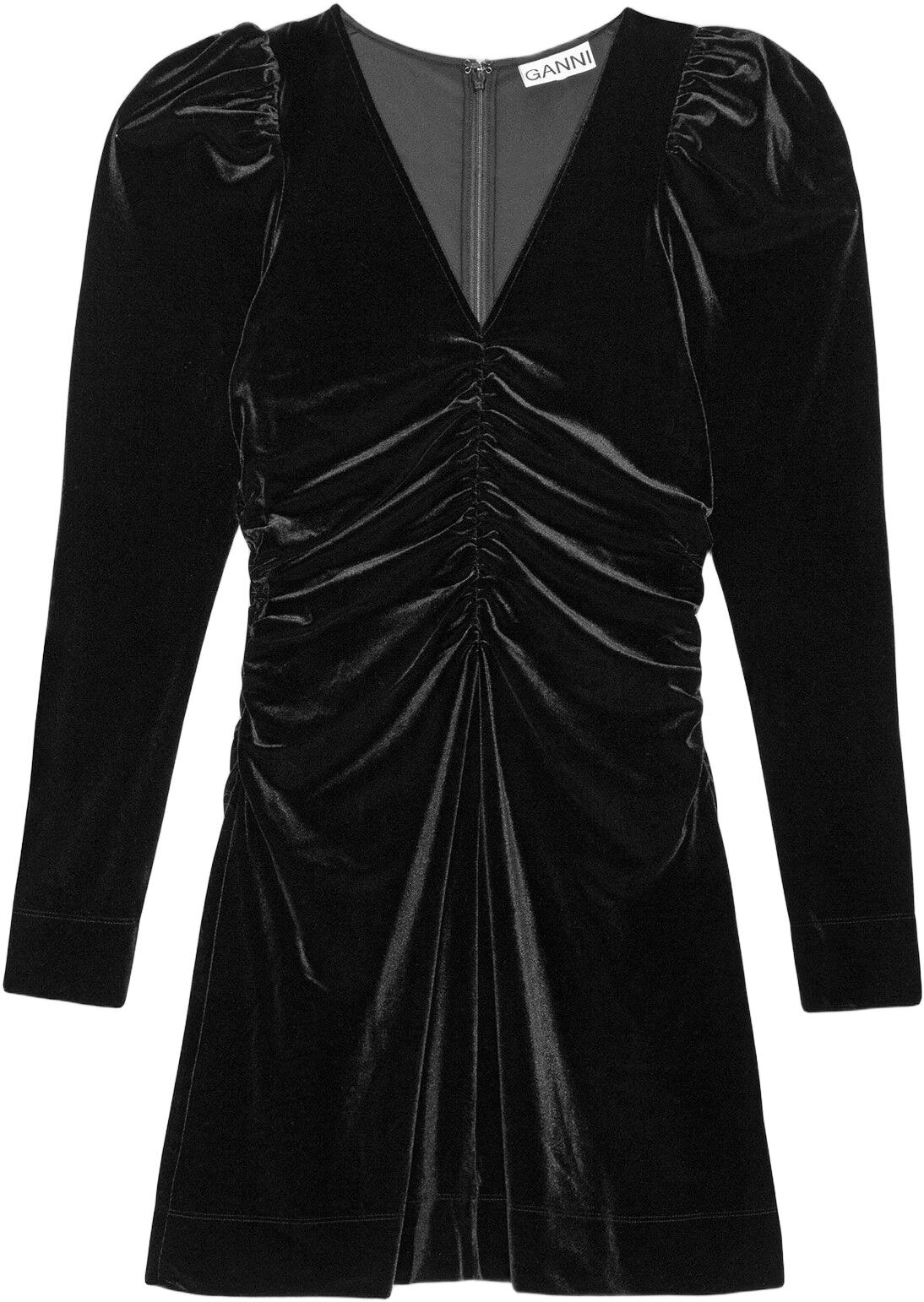 Velvet Jersey Gathered Mini Dress