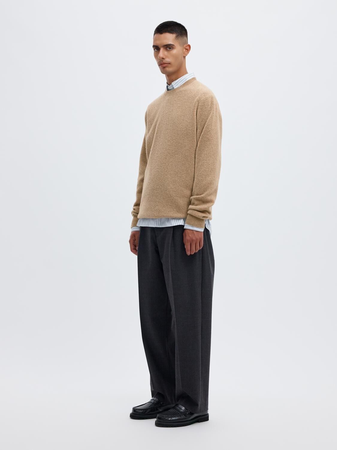 ANRRAGI LS KNIT WOOL CREW NECK