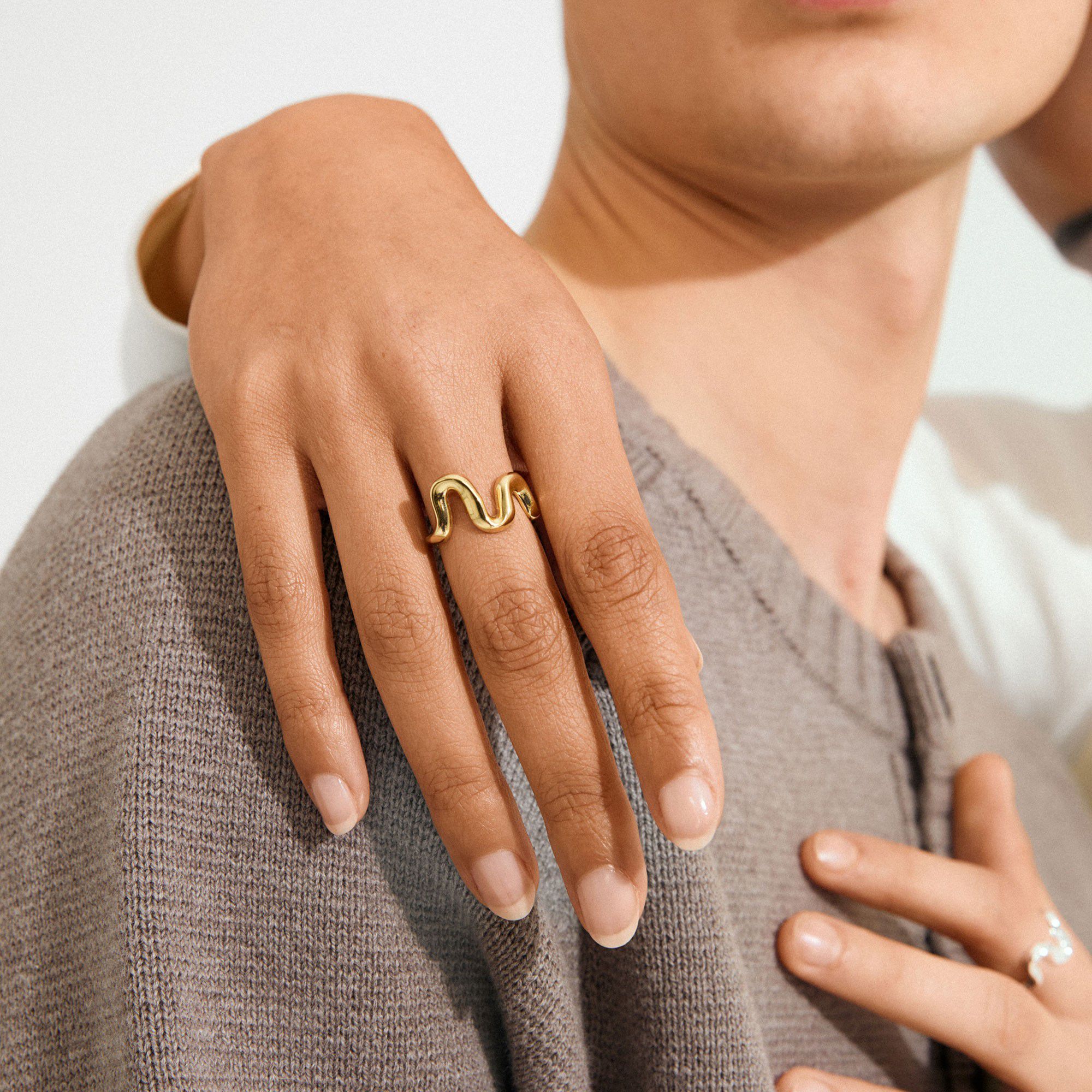 AIKO ring guldbelagt Go with the fl
