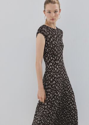 Floral-print midi-dress