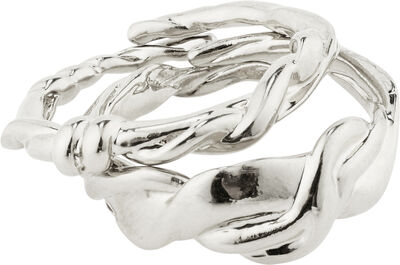 SUN recycled ring, 2-in-1 set, silver-plated