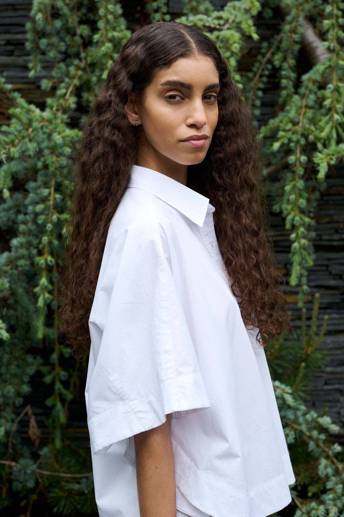 Poplin curved hem shirt - Berte