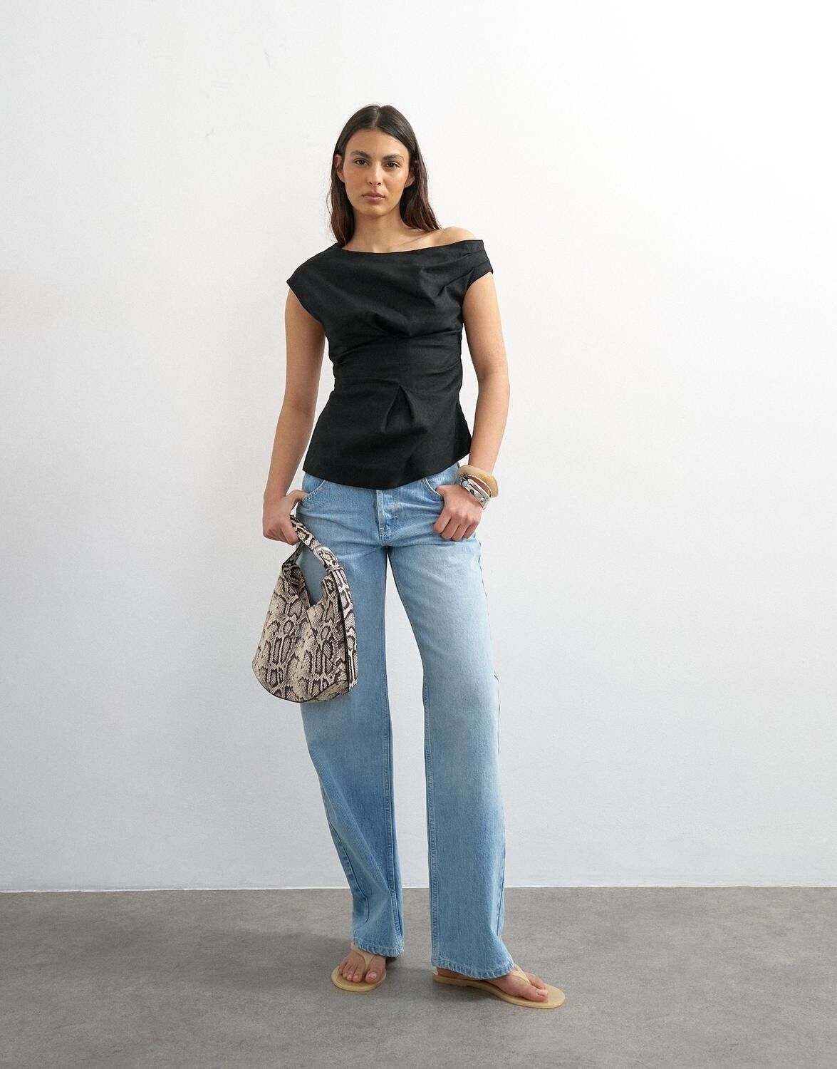 TSCASA CINCHED WAIST TOP WVN