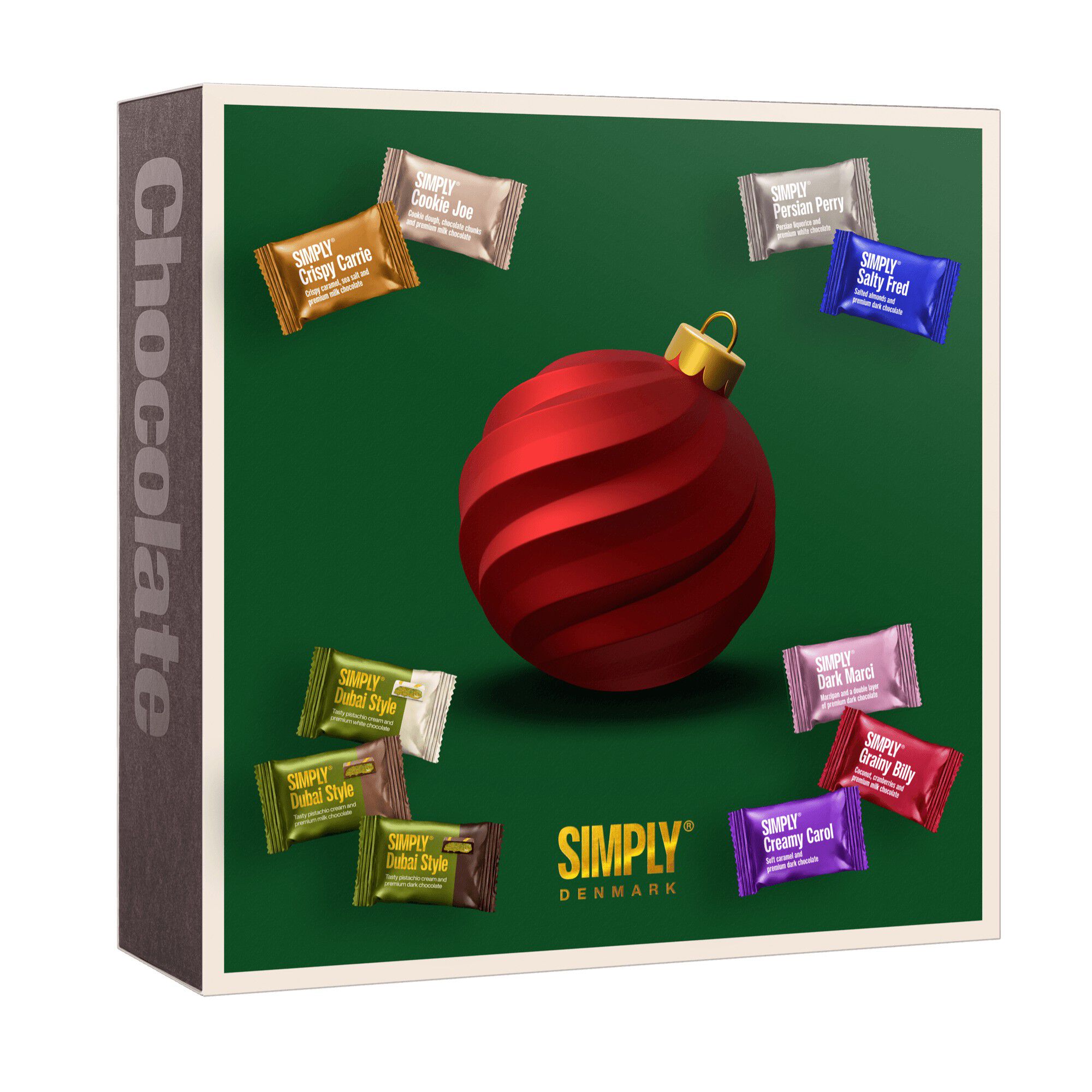 Simply&reg; CHRISTMAS BOX PREMIUM chokolade&aelig;ske (500g)