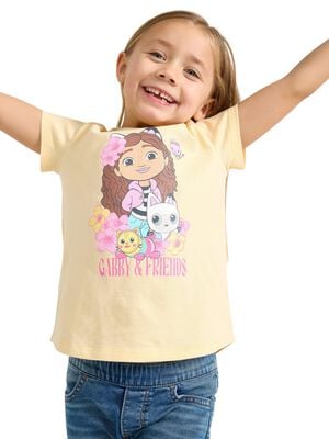 Kort&aelig;rmet top i bl&oslash;d bomuld med pri