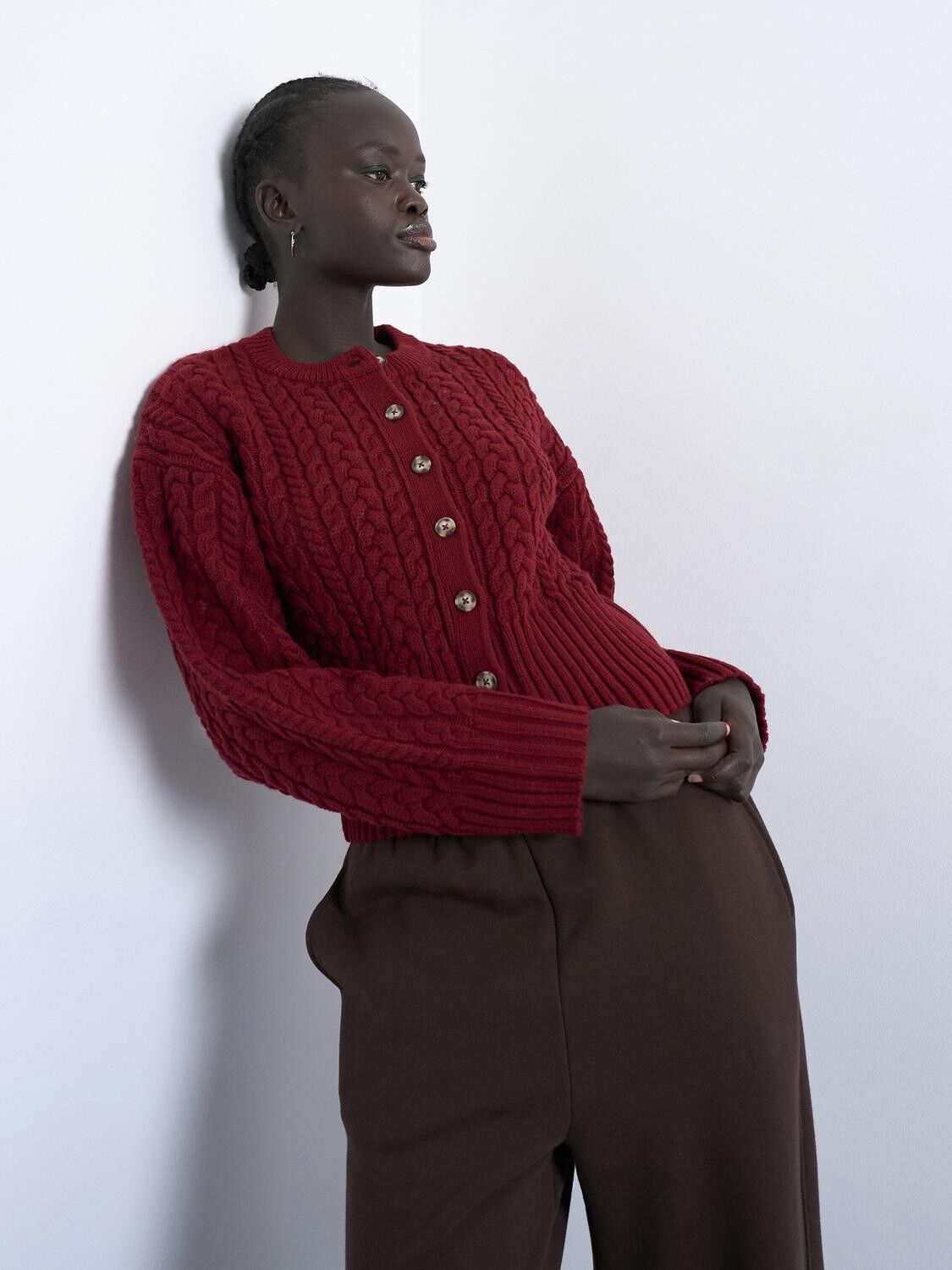 TSMIRA LS O-NECK CARDIGAN - WOOL