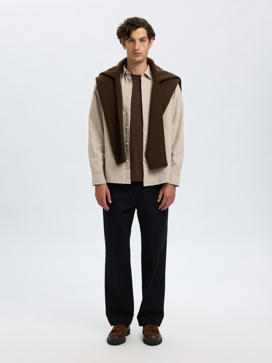 SLHREGNOAH BRUSHED TWIST SHIRT LS N