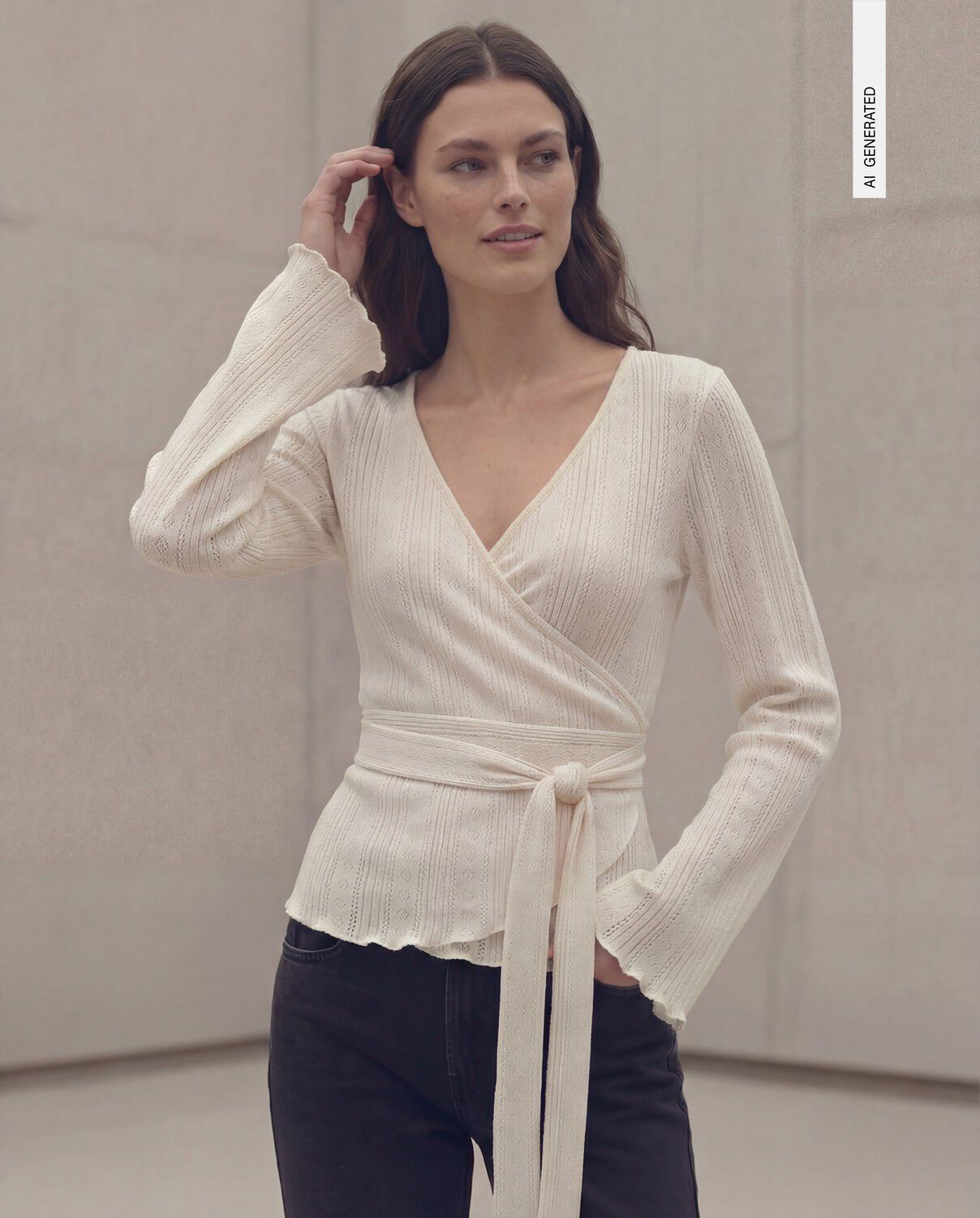 OBJLESLY L/S REG. WRAP TOP E TNE 26