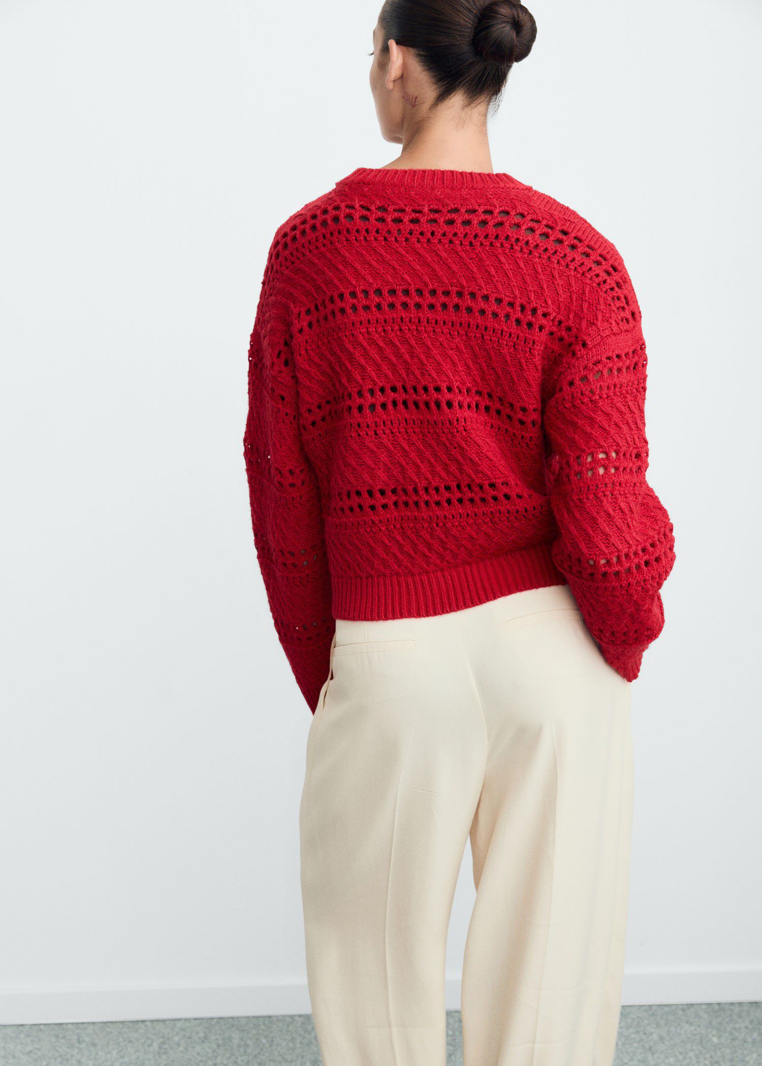 Openwork knit sweater